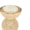 Light en Living Kaarsenhouder ITINGA Ø8x12 cm - Amberkleurig bubbelglas