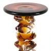 Light en Living Kaarsenhouder Ø12,5x28 cm ESTIVA glas amber+donker bruin