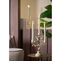 Light en Living Kandelaar 3L 26x13x37 cm PARROT crème-groen-geel+licht goud