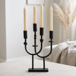 Light en Living Kandelaar 4L 23x6x39 cm NIMARI mat zwart
