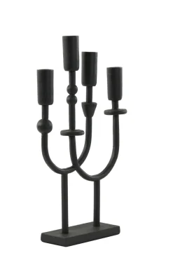 Light en Living Kandelaar 4L 23x6x39 cm NIMARI mat zwart