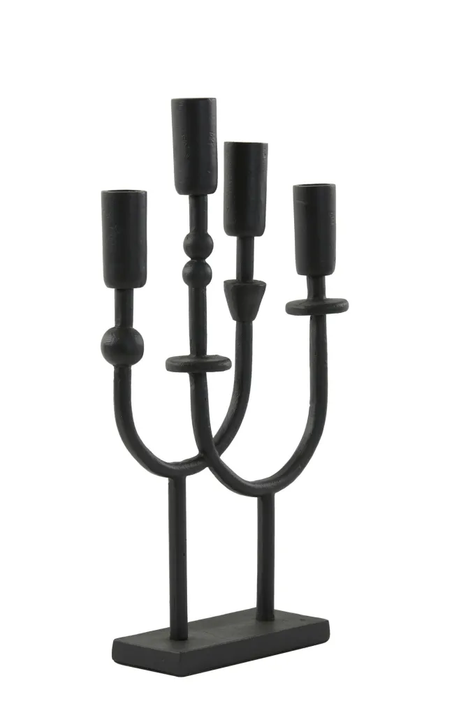 Light en Living Kandelaar 4L 23x6x39 cm NIMARI mat zwart