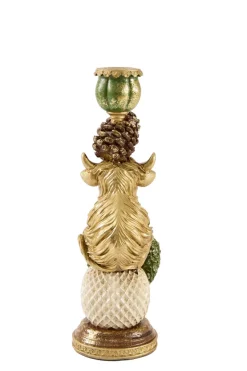 Light en Living Kandelaar Ø9,5x30,5 BULL cm goud+groen