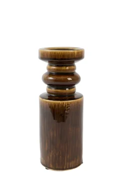 Light en Living Kandelaar Ø11,5x29,5 cm CEROU keramiek donker bruin