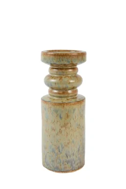 Light en Living Kandelaar Ø11,5x29,5 cm CEROU keramiek denim blauw-bruin