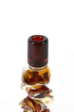 Light en Living Kandelaar Ø11x22 cm ESTIVA glas amber+donker bruin