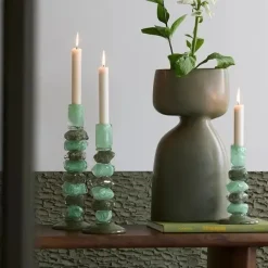 Light en Living Kandelaar Ø11,5x35 cm ESTINA mint+groen