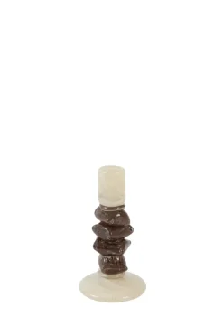 Light en Living Kandelaar Ø11,5x23 cm ESTINA crème+donker bruin
