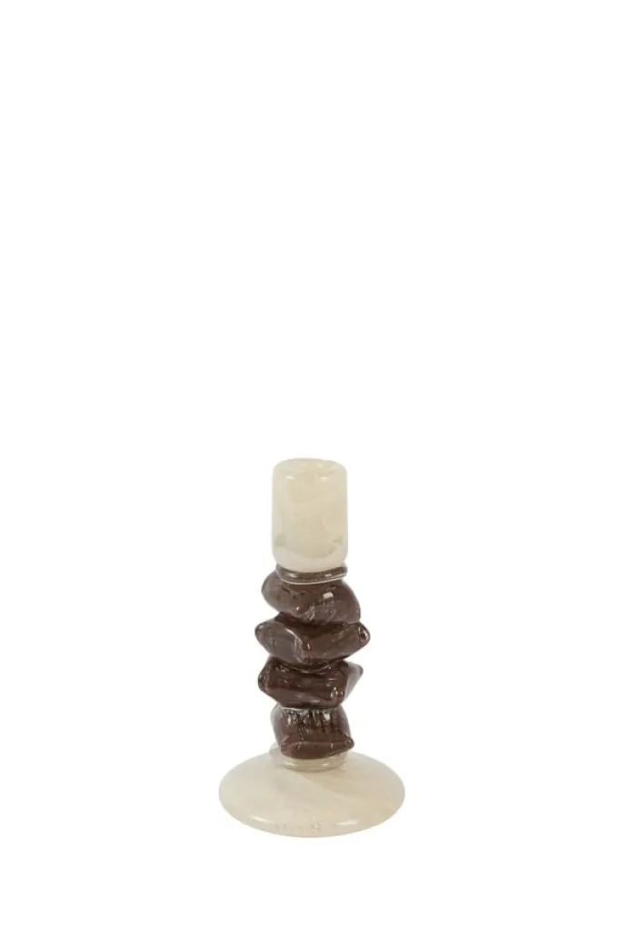 Light en Living Kandelaar Ø11,5x23 cm ESTINA crème+donker bruin