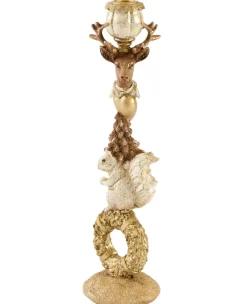 Light en Living Kandelaar 9,5x9x33 cm CERVINA zand+goud