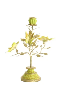 Light en Living Kandelaar 35,5x18x37,5 cm BUTTERFLY lichtgroen+lichtgoud