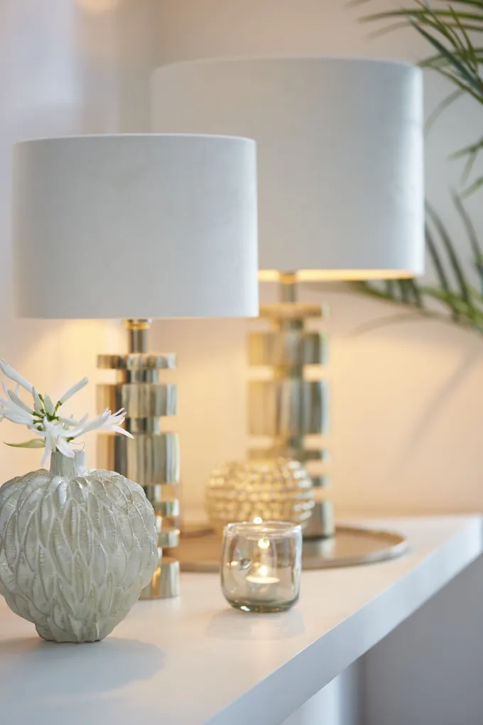 Light en Living Kap cilinder 25-25-18 cm VELOURS off white