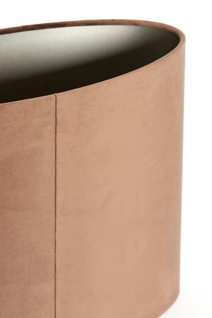 Light en Living Kap ovaal recht smal 38x17,5x28 cm VELOURS chocolade bruin