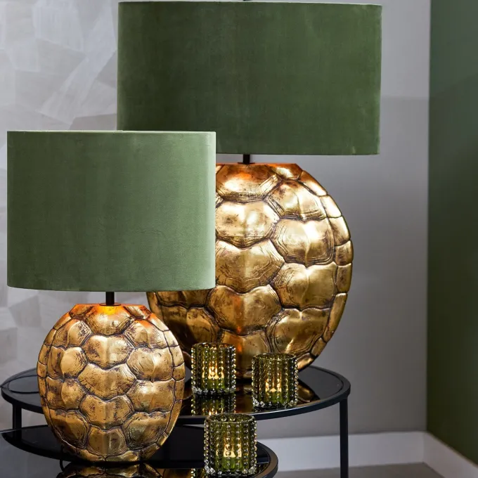 Light en Living Kap ovaal recht smal 30-15-25 cm VELOURS dusty green