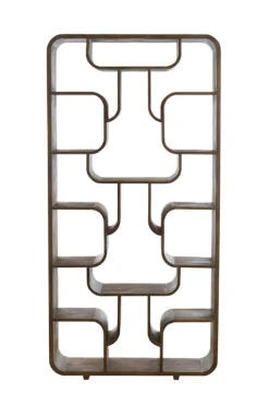 Light en Living Kast open 100x30x200 cm LABARE grijs-donker bruin