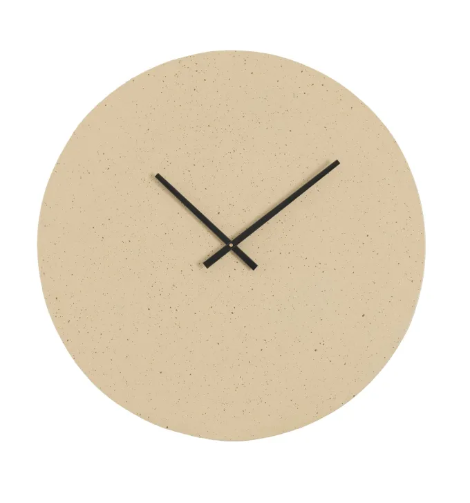 Light en Living Klok Ø59 cm LICOLA mat zand+licht bruin gespikkeld