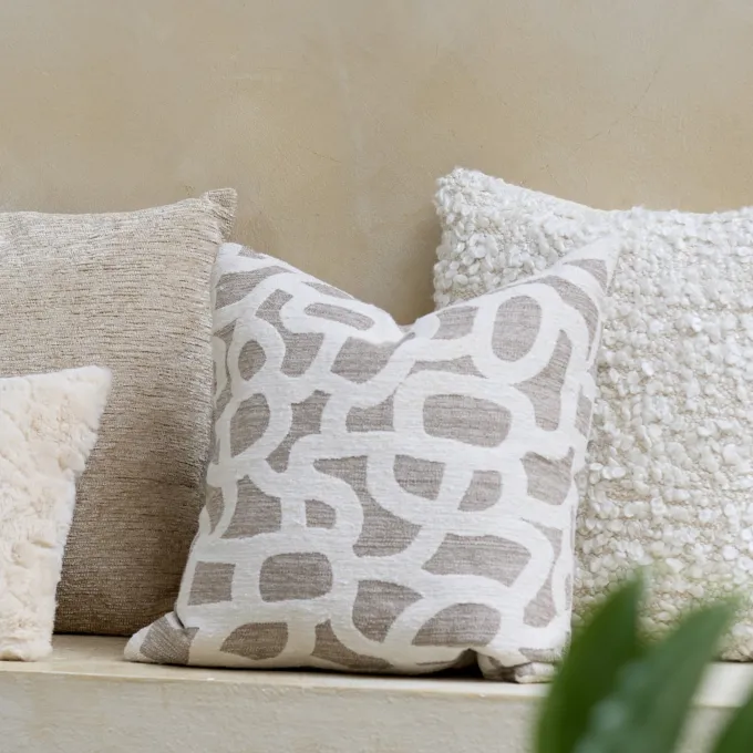Light en Living Kussen 45x45 cm ALPENA taupe+beige