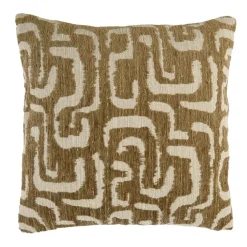 Light en Living Kussen 45x45 cm ALZEY groen-grijs+beige veren gevuld