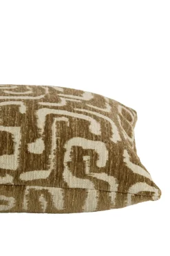 Light en Living Kussen 45x45 cm ALZEY groen-grijs+beige veren gevuld
