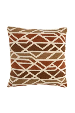 Light en Living Kussen 45x45 cm FULDOS terra+crème veren gevuld