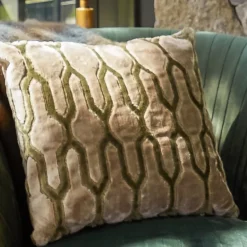 Light en Living Kussen 45x45 cm JEMBANA zand+olijf groen
