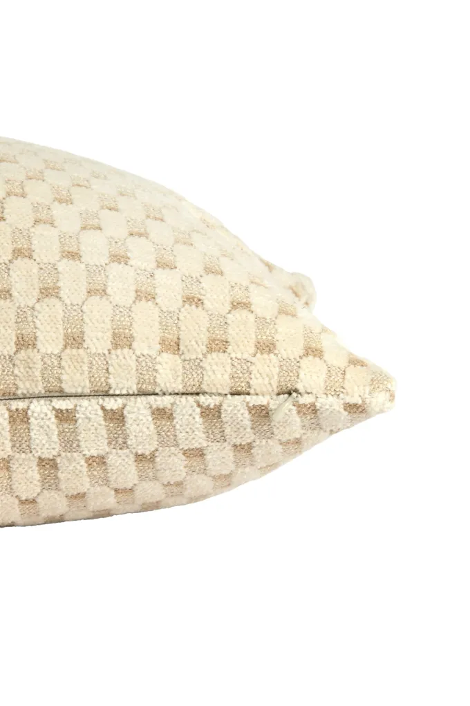 Light en Living Kussen 45x45 cm KASSEL beige+crème veren gevuld