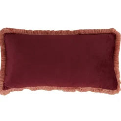 Light en Living Kussen 60x30 cm LIENA velvet bordeaux-licht roze