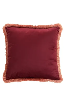 Light en Living Kussen 45x45 cm LIENA velvet bordeaux-licht roze