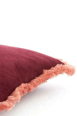 Light en Living Kussen 45x45 cm LIENA velvet bordeaux-licht roze