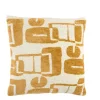 Light en Living Kussen 45x45 cm LYSS mosterd geel+crème veren gevuld