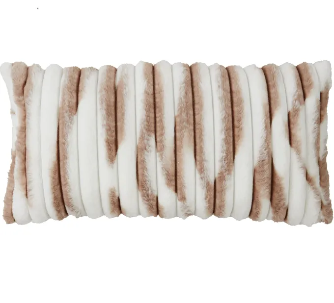 Light en Living Kussen 60x30 cm MABLY velvet crème-bruin