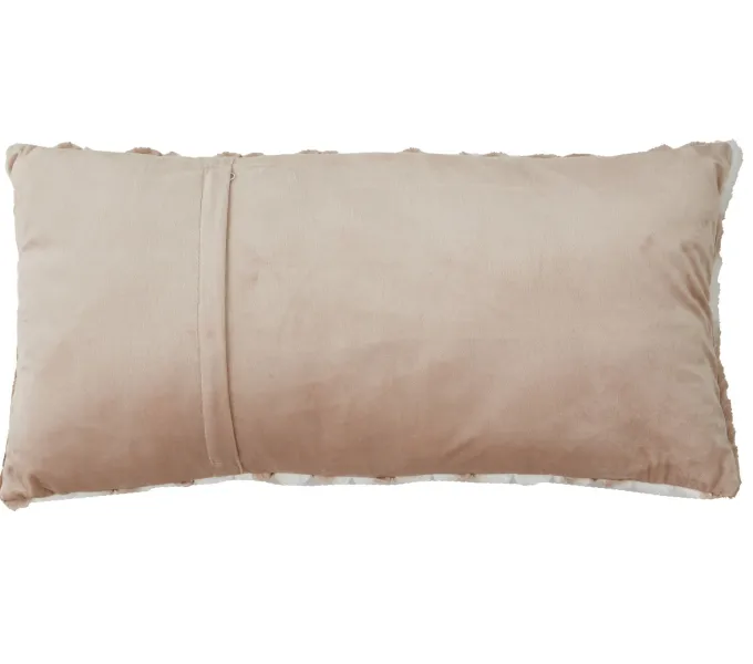 Light en Living Kussen 60x30 cm MABLY velvet crème-bruin