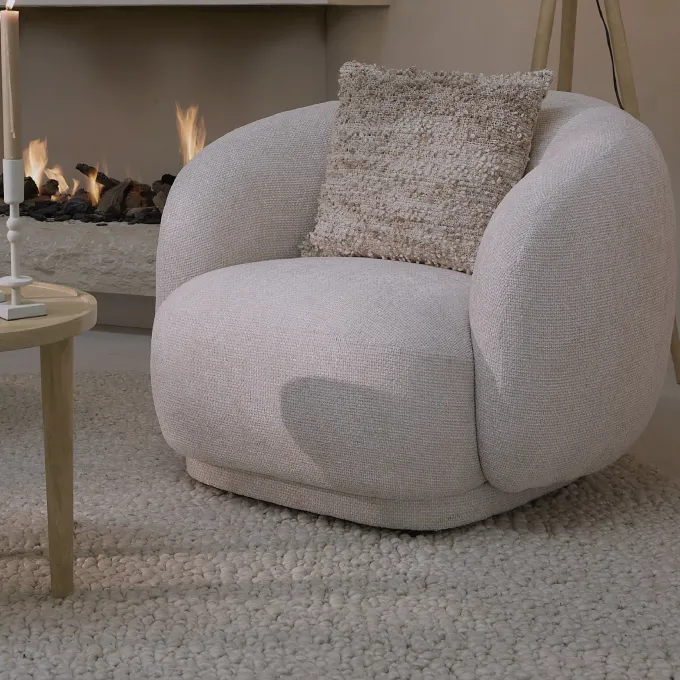 Light en Living Kussen 45x45 cm MEZOKI bouclé light brown