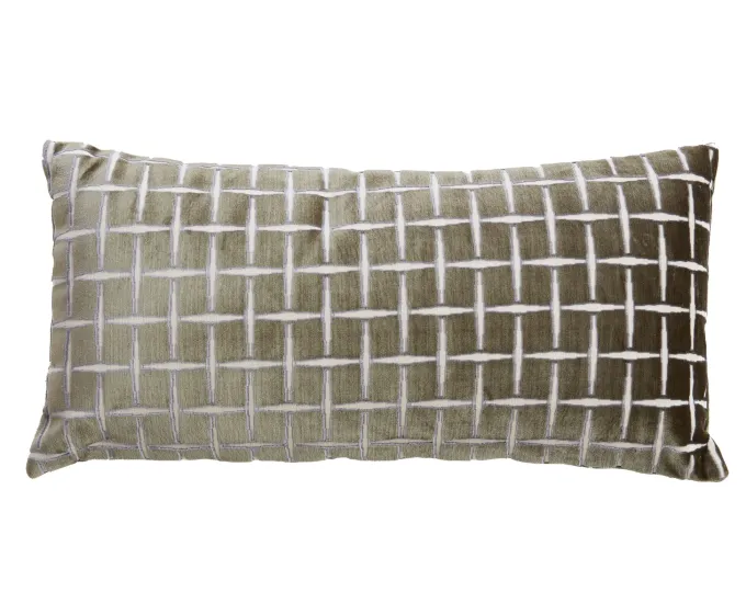 Light en Living Kussen 60x30 cm ROMAIN groen-wit