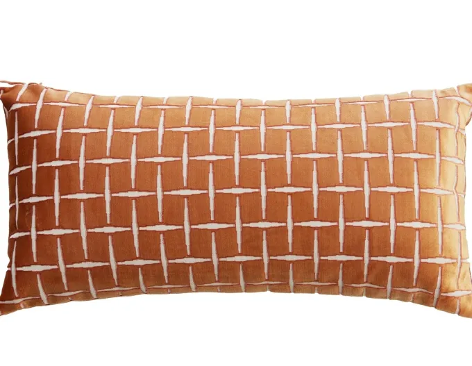 Light en Living Kussen 60x30 cm ROMAIN oranje-wit