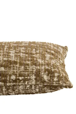 Light en Living Kussen 45x45 cm SALIDA olijfgroen + crèmekleurig met veren gevuld