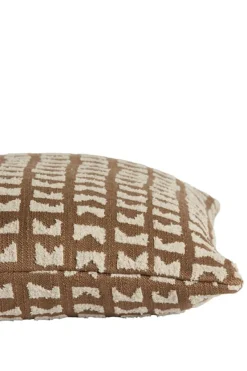 Light en Living Kussen 45x45 cm SONTRA donker bruin+taupe veren gevuld