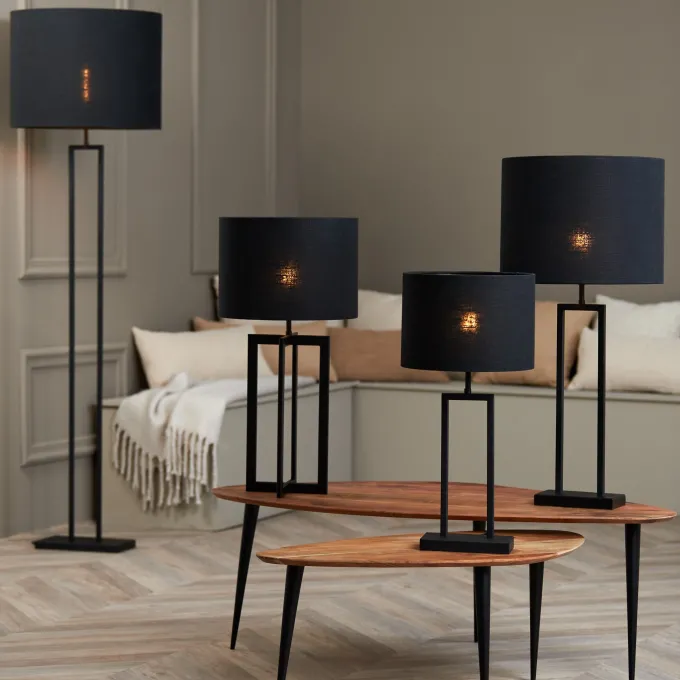 Light en Living Lampenkap cilinder 40-40-30 cm LIVIGNO zwart