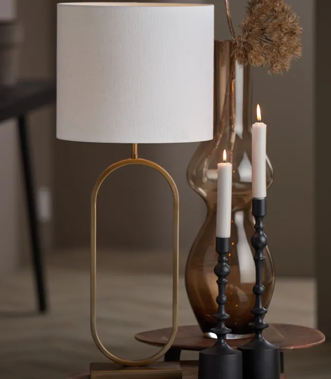 Light en Living Lampenkap cilinder 35-35-30 cm LIVIGNO eiwit