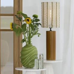 Light en Living Lampenkap 26-26-36,5 cm SIMBELIN crème + olijfgroen