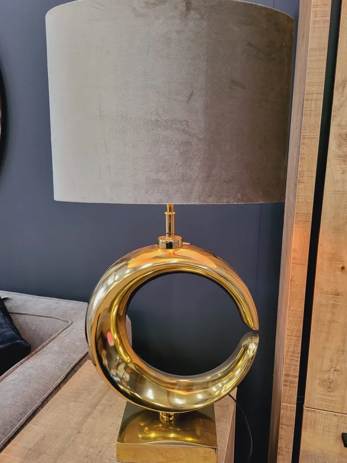 Light en Living Lampenkap ovaal recht smal ZINC taupe - diverse afmetingen
