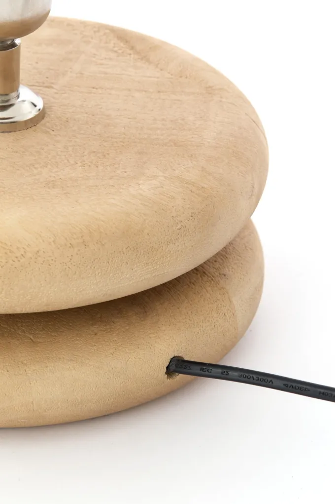 Light en Living Lampvoet EBOLI Ø20x9 cm Hout Mat Naturel – Light & Living