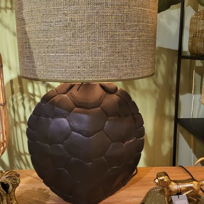 Light en Living Lampvoet TURTLE mat zwart 54,5 cm hoog