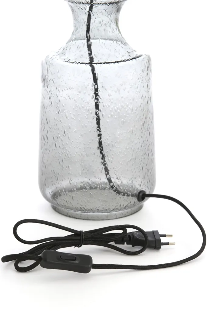 Light en Living Lampvoet Ø12,5x39 cm LABIN glas smoke+zwart