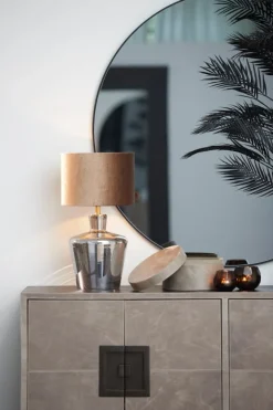 Light en Living Lampvoet Ø25x35 cm MYLES smoke glas+antiek brons