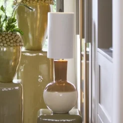 Light en Living Lampvoet Ø28,5x52 cm ULLOA keramiek lichtbruin + crème