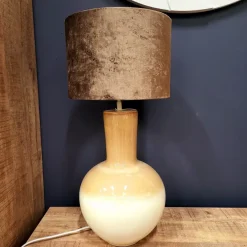 Light en Living Lampvoet Ø28,5x52 cm ULLOA keramiek lichtbruin + crème