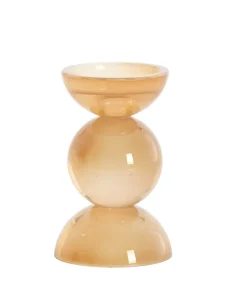 Light en Living Light & Living Kaarsenhouder ITINGA - Glas - Melk Amber - Ø9,5x15,5 cm
