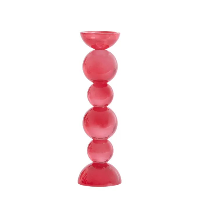 Light en Living Light & Living Kaarsenhouder ITINGA Ø9,5x34 cm - Glas - Melk Koraal