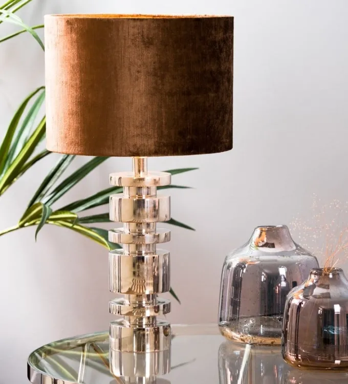 Light en Living Light & Living Lampenkap Cilinder GEMSTONE Bruin 30-30-21 cm